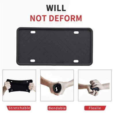 Soporte de matrícula de goma de 2 piezas tornillos de montaje soporte de parachoques marco para automóvil SUV Foto 1 de 4