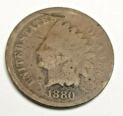 1880 P Indian Head Cent Penny    SDS    **FREE SHIPPING** Cover