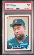 1989 Topps Kirby Puckett Baseball Card #650 PSA 9 Mint