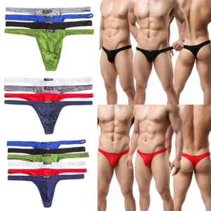 Paquetes de 4/6/8 tangas sexy para hombre calzoncillos bolsa abultada ropa interior trajes de baño tanga NUEVO - Imagen 1 de 18