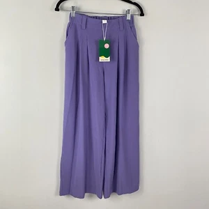 Halara Flex High Waisted Side Pocket Wide Leg Waffle Work Pant Petite XS P urple - Picture 1 of 10