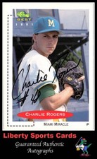 1991 Classic Best Charlie Rogers #375 Authentic Autographed Card Miami Miracle