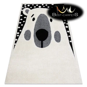 Amazing Children's Rug JOY TEDDY, two levels of fleece, CREAM/BLACK Best Quality - Picture 1 of 6