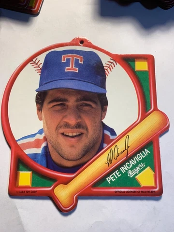 Texas Rangers Pete Incaviglia 1989 Tara Toy Collector Plaque Vintage Cover