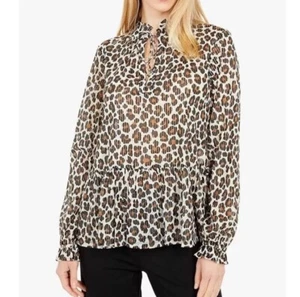Michael Kors Bluse XL Leopard Retro 70’s Rüschen Classic Mob Wives Old Money - Bild 1 von 6