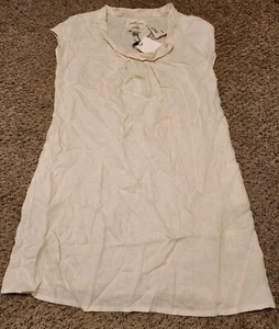 💥 Vestido Malvin Mujer Off White "I Love Linen" Manga Corta Grande NUEVO Bolsillos - Imagen 1 de 13