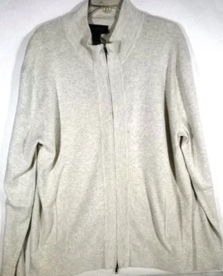 EXPRESS-Suéter de punto informal con cremallera completa para hombre, extra grande XL, trigo/beige, Foto 1 de 4