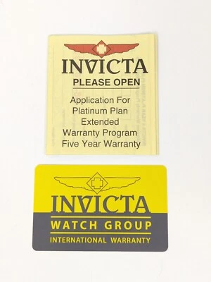 INVICTA Watch Warranty Application And  Warranty Card  - Image 1 of 4