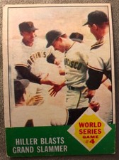 1963 Topps Chuck Hiller Card #145 Giants Grand Slam 1962 World Series Game 4