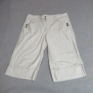 Faded Glory Khaki Capri Womens 16 Beige Bermuda Pockets Straight Leg Cropped Mom - Picture 1 of 13