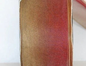 #40 Wired Sheer Gold & Antique Red Christmas Ribbon 2 1/4" X 10 yards "Fantasy"  - Picture 1 of 4