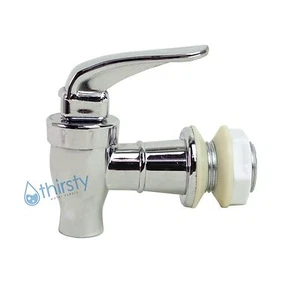 Replacement Water Faucet Spigot Dispenser 3/4" Valve Bottle Crock SILVER CHROME - Picture 1 of 3