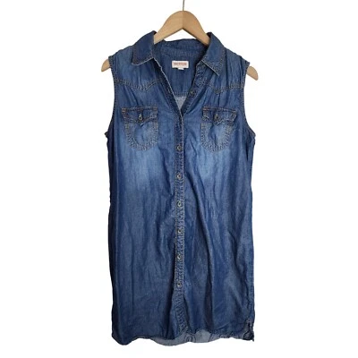 Платье женское True Religion средний размер джинсовая ткань вестерн хлопок Lyocell синее - Изображение 1 из 4