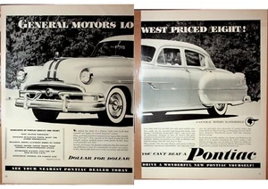 1950s Pontiac Chieftain "You Can't Beat A Pontiac" Photo Vintage 2 Pg Print Ad - Picture 1 of 1