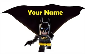 Batman - 1240mm Wide wall sticker with Childs name - play/bedroom -160 - Picture 1 of 3