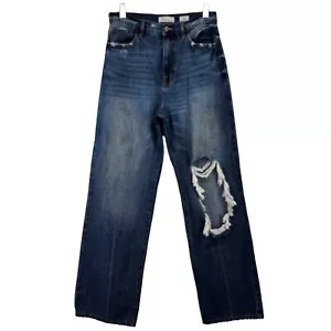 KanCan High Waisted Wide Leg Distressed Jeans Medium Wash VBK1922S Größe 26 - Bild 1 von 10