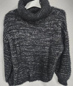 Art Class Girls' Marled Turtleneck Long Sleeve Sweater - Black, X-Small 4/5 - Picture 1 of 2