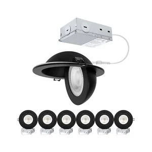 LED Gimbal Recessed Light - 6 inch 12W Eyeball Sloped Ceiling Recessed Light ... - Picture 1 of 8