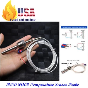 RTD Pt100 Temperature Sensor Probe,3 Wire High Precise Accuracy Range:-50℃- 250℃ - Picture 1 of 13