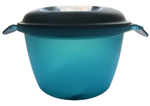 Tupperware Large Microwave Rice Maker 2.2L Makes 9 1/4 Cups of Rice Teal #6451A - Picture 1 of 12