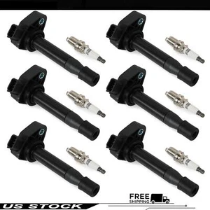 6pcs Ignition Coil UF242 & Iridium Spark Plug For Honda Accord Odyssey Acura - Foto 1 di 9