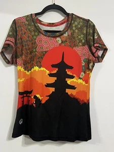 INKnBURN Women's Large RARE Kyoto Tech Running Shirt Crew Neck Short Sleeve Top - Picture 1 of 4