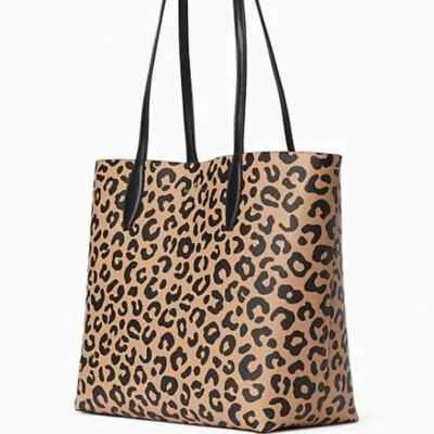 Bolso de Mano Kate Spade Arco Cuero Leopardo Animal Guepardo K8466 Nuevo con Etiquetas Leopardo F Foto 1 de 4