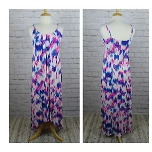New Cynthia Rowley Waterfall Hi Lo Maxi Dress Spaghetti Strap Stretch Boho XS - Picture 1 of 12