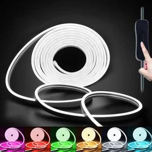 0.5m-5M LED Strip Neon Flex Rope Light Waterproof DC 12V Lighting + UK ADOPTER - Picture 1 of 19