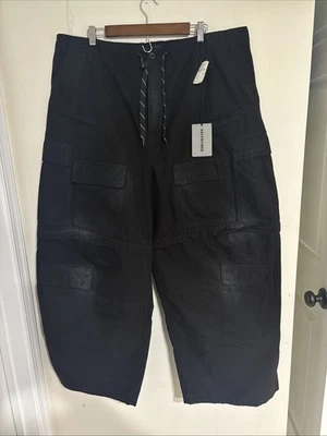 Balenciaga Ss 25 Distressed 大号工装裤,黑色,尺寸 L,全新带标签 — 第 1/4 张图片