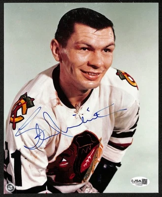 Foto 8x10 firmada/autografiada por Stan Mikita de los Chicago Black Hawks JSA 199147 Foto 1 de 2
