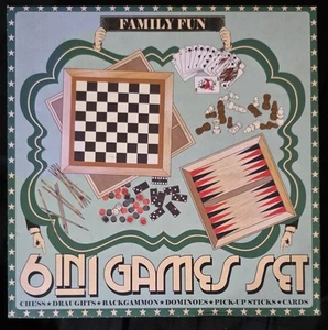 Giochi da viaggio 6 in uno - Scacchi▪︎Dama▪︎Backgammon▪Dominos▪Pick Up Sticks▪Carte - Foto 1 di 12