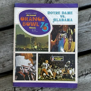 1975 Orange Bowl Program Stats Notre Dame Fighting Irish vs Alabama Crimson Tide - Picture 1 of 10