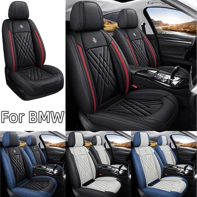 For BMW 120i 320i 530i 740i 750i 5-Seat Full Coverage PU Leather Car Seat Covers - Image 1 of 4