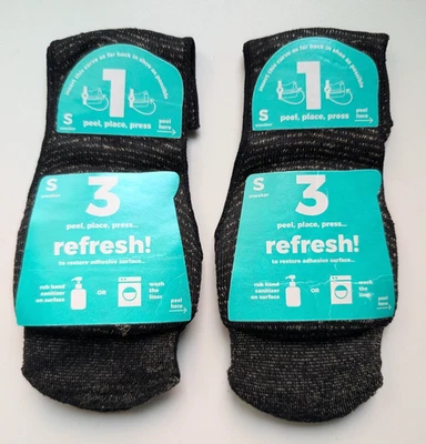 NEW - GEKKS Women's No-Show Black Sock Liner Inserts - Small Sneaker, Two Pairs - Image 1 of 2