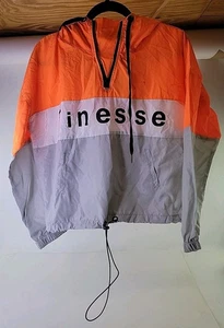 Fashion Nova Damen Finesse Windbreaker grau orange weiß Größe M. - Bild 1 von 10