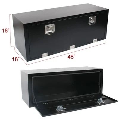 18/24/30/36/48/60" Steel Pick Up Truck Bed Storage ToolBox Underbody Trailer Box - Image 1 of 2