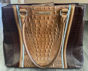 BRAHMIN JOAN TOTE TOASTED ALMOND GARRONE Genuine Leather satchel shoulder bag - Picture 1 of 19