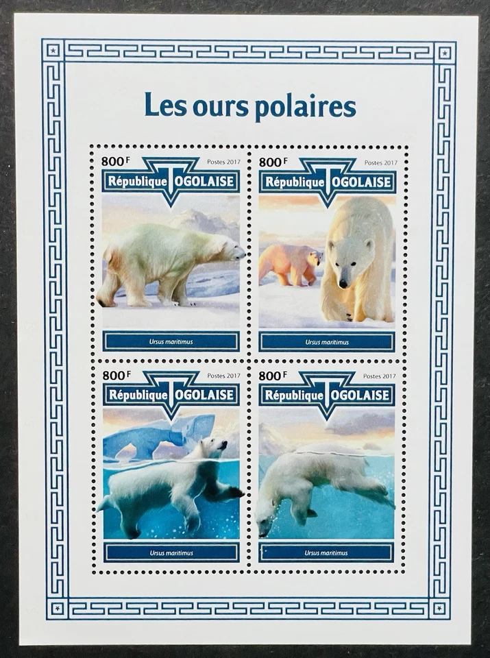 HOJA DE ESTAMPILLAS DE OSO POLAR TOGO MNH 2017 OSOS ANIMALES SALVAJES FAUNA VIDA SILVESTRE NATURALEZA Foto 1 de 1