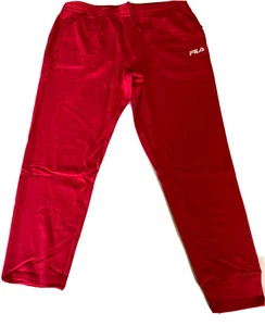Fila Moby Men's French Terry Low Rise Joggers in Chili Pepper/White-Large - Picture 1 of 11