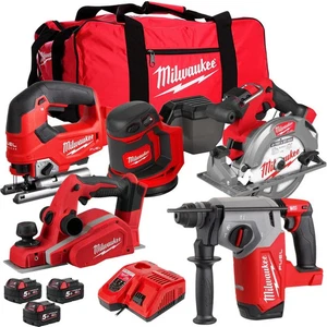 Milwaukee M18PP5T-503B 18V Woodworking 5 Piece Tool Kit with 3 x 5.0Ah Batteries - Picture 1 of 6