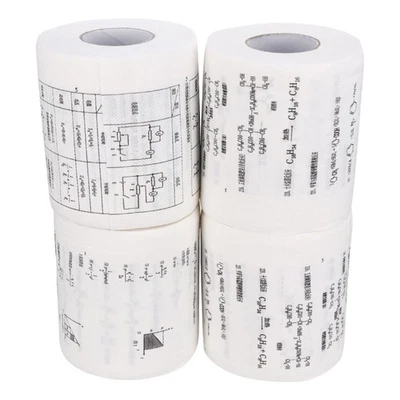 4 Rolls Chemical Physics Formula Printed Toilet Tissue Funny Toilet Tissue - Image 1 of 4