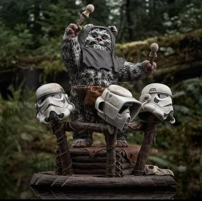 Estatua Gentle Giant Star Wars escala 1/6 Ewok baterista Brethupp hitos Foto 1 de 2