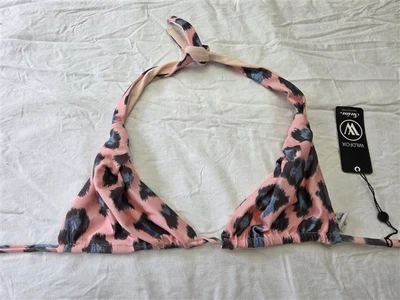Новый с Ярлыками Wildfox M треугольник бикини розовый синий гепард печать 129621 - Изображение 1 из 2