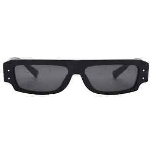 Dolce and Gabbana Dark Grey Rectangular Men's Sunglasses DG4458 501/87 55