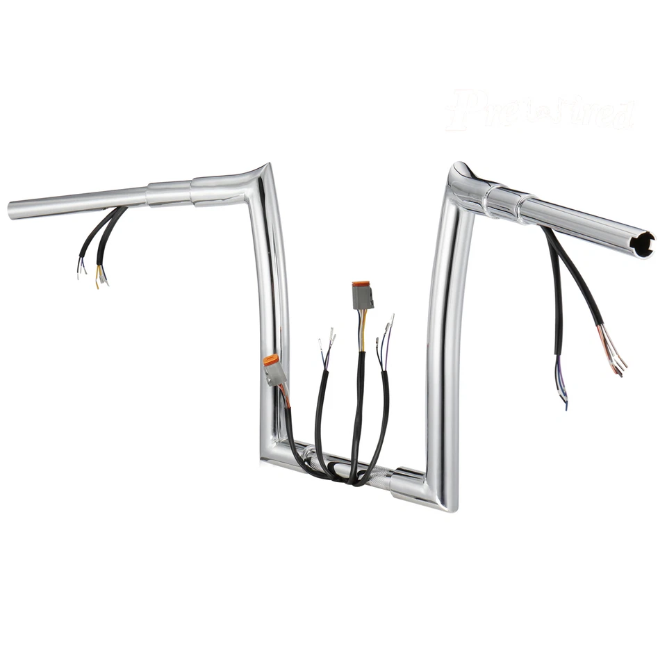 Manillar 12" precableado 1,5" para Harley Sportster Softail Dyna Road King 96-06 Foto 1 de 4