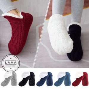 Damen-Hüttenschuhe Socken mit Greifer Winter rutschfest dick flauschig warm Socken kuschelig USA - Bild 1 von 17