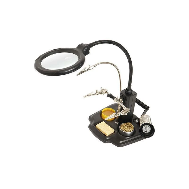 Pro'sKit SN-396 Soldering Helping Hands w/LED Maginifier - Image 1 of 1