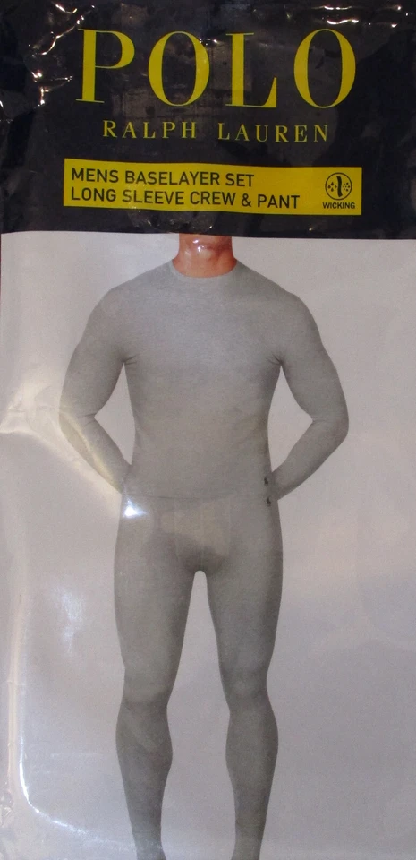 GENUINO POLO RALPH LAUREN TALLA PEQUEÑA GRIS 2 PIEZAS CONJUNTO CAPA BASE L/S TRIPULACIÓN Y PANTALÓN Foto 1 de 4