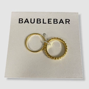 $49 Baublebar Women's Gold Magnolia Set Of 2 Rings Size 6 - Picture 1 of 1